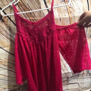 Hot pink lace top